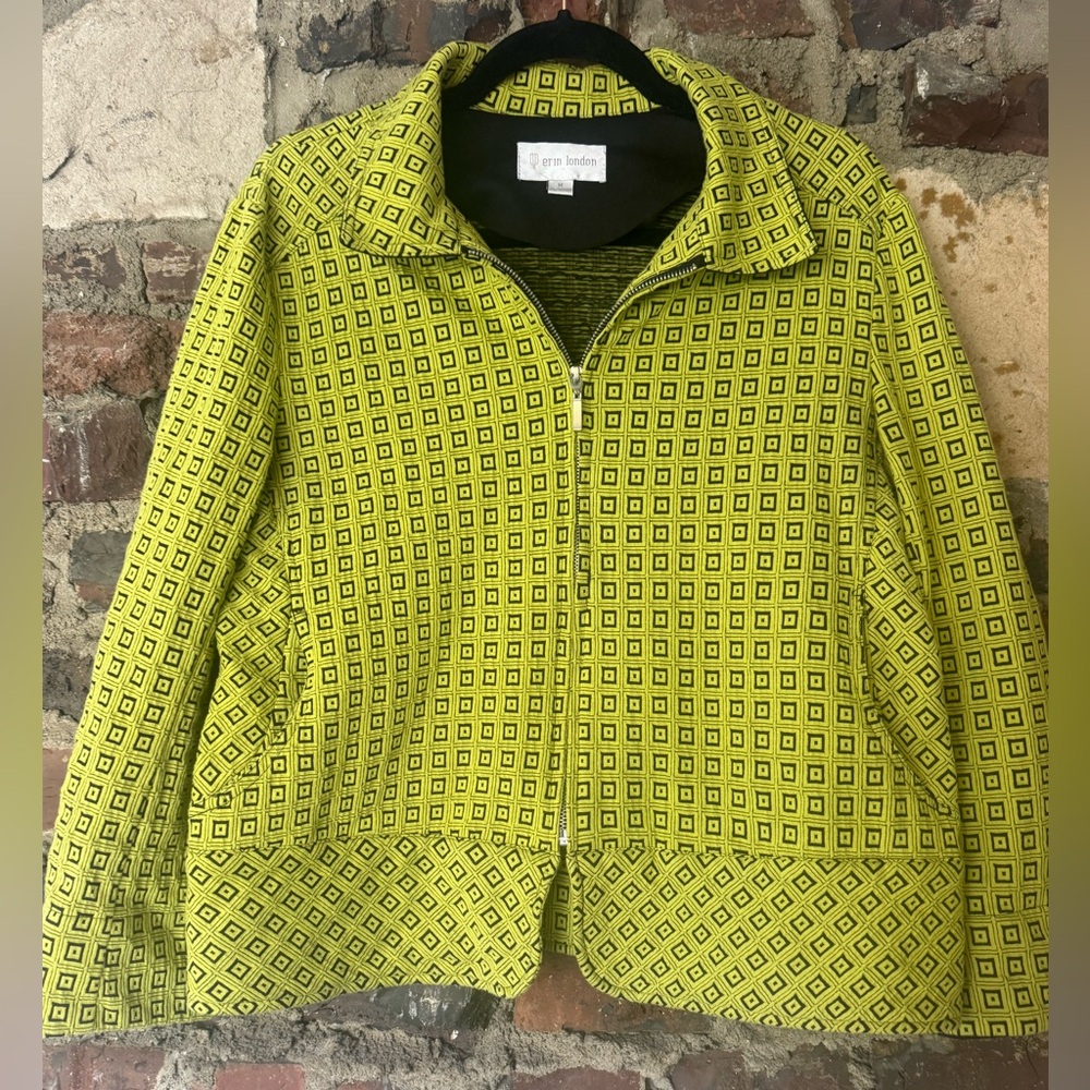 Vintage Erin London Geometric Zip-Up Jacket
